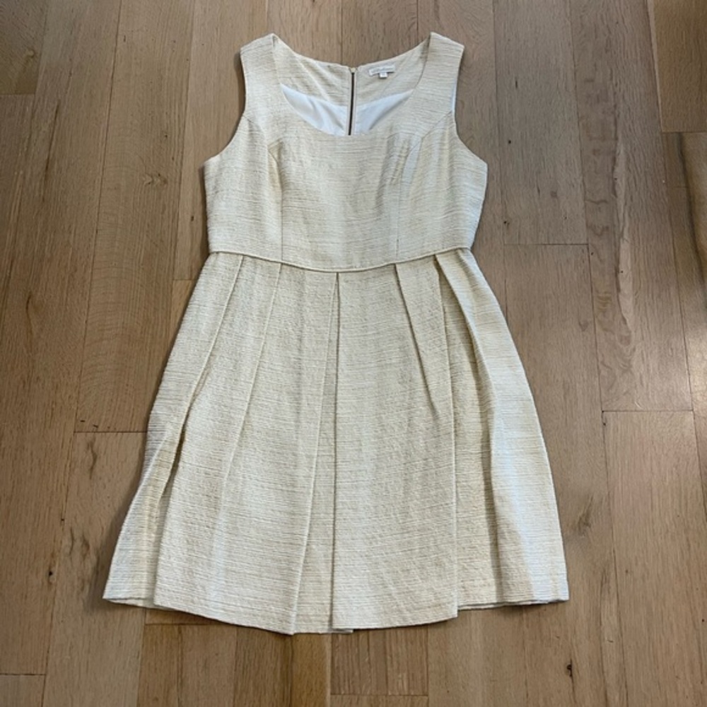 Thashamma womens cream (ivory/gold undertones) size 10 dress